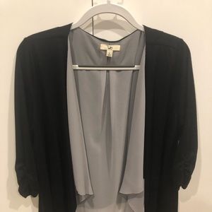 NWOT YA Sheer Black and grey dressy open cardigan